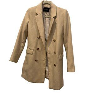 Banana Republic cream super soft double breasted oversized 90s look blazer jktXS